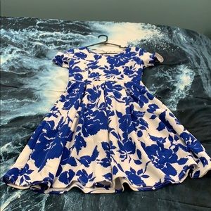 Blue and white floral dress